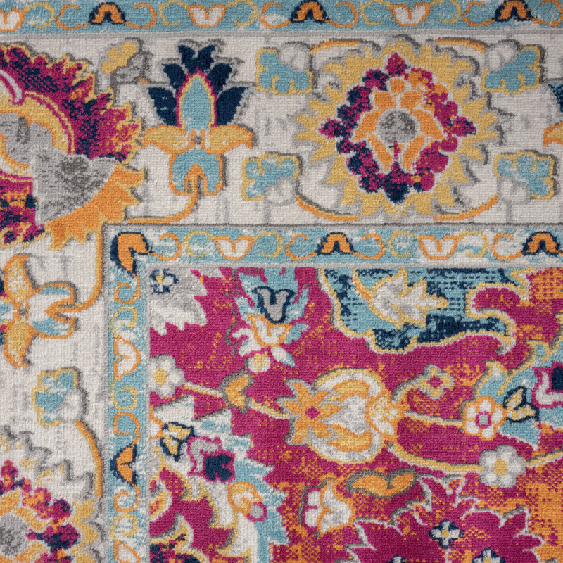 Charlton Home® Layela Performance Pink/Orange/Blue Rug Wayfair